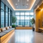 Optimal belysning og praktiske entrebænke til kontoret